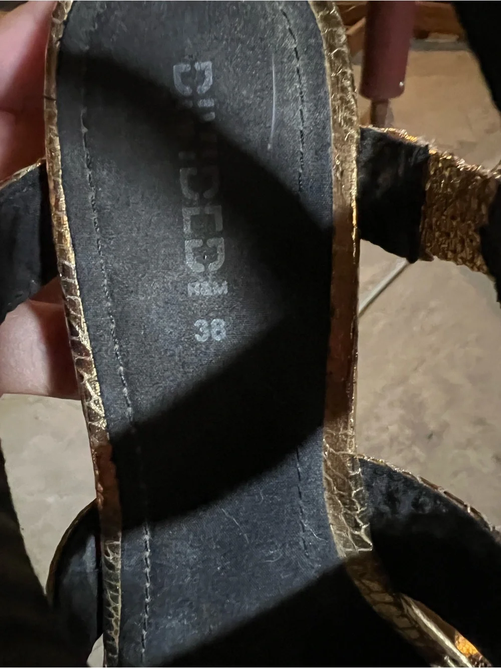 H&M Metallic Gold Snakeskin-Effect Platform Sandals